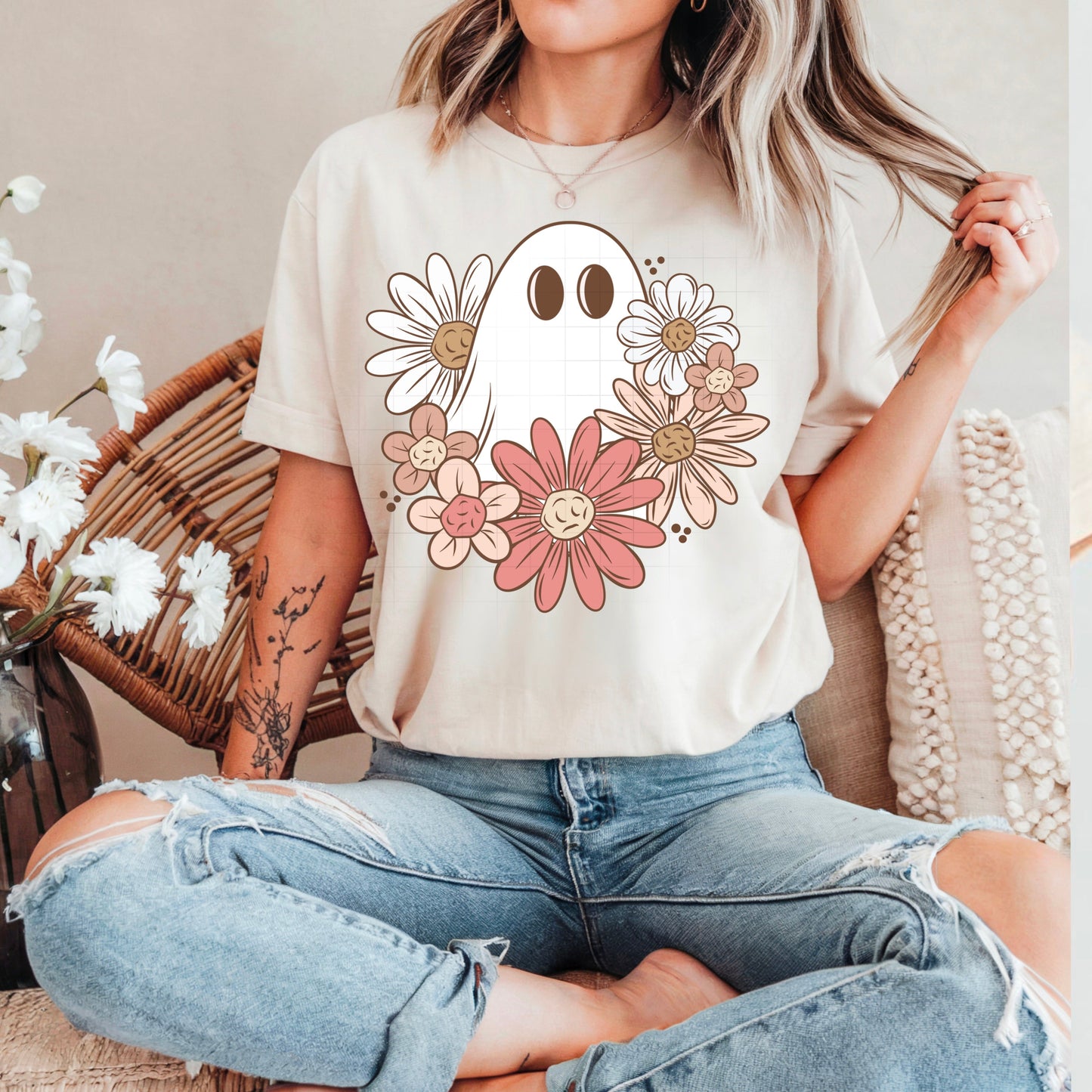 GHOSTIE FLORAL TEE