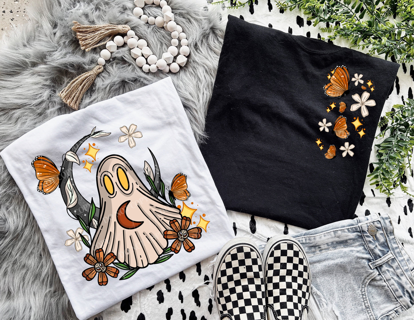 BUTTERFLY GHOST- POCKET PRINT DOUBLE SIDED TEE