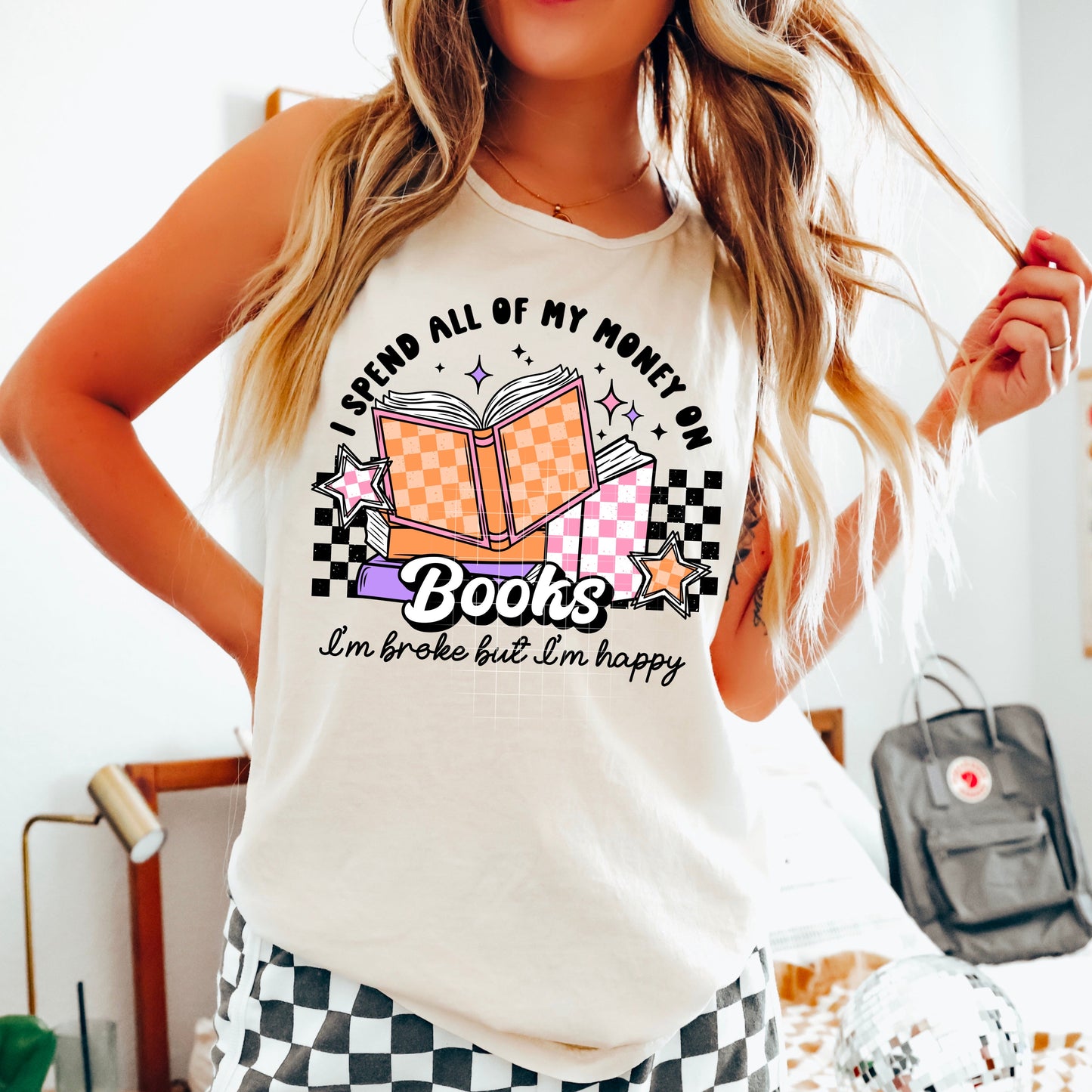 I SPEND ALL MY MONEY ON BOOKS TANK