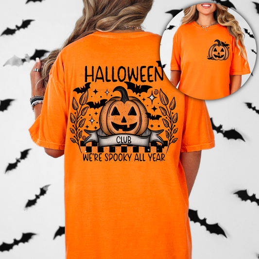 SPOOKY ALL YEAR- POCKET PRINT DOUBLE SIDED TEE