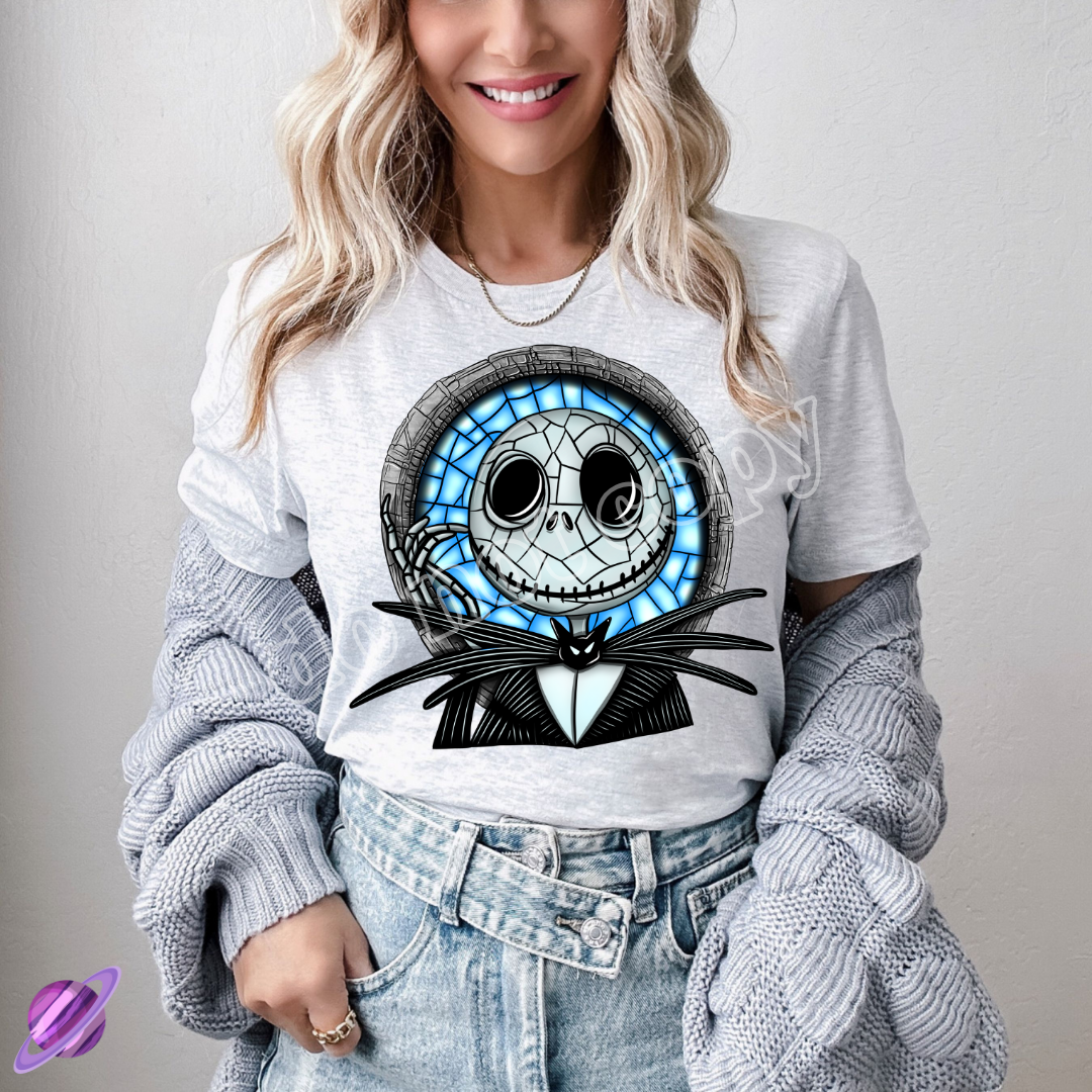 J SKELE- STAINED GLASS -UNISEX TEE ADULTS/KIDS