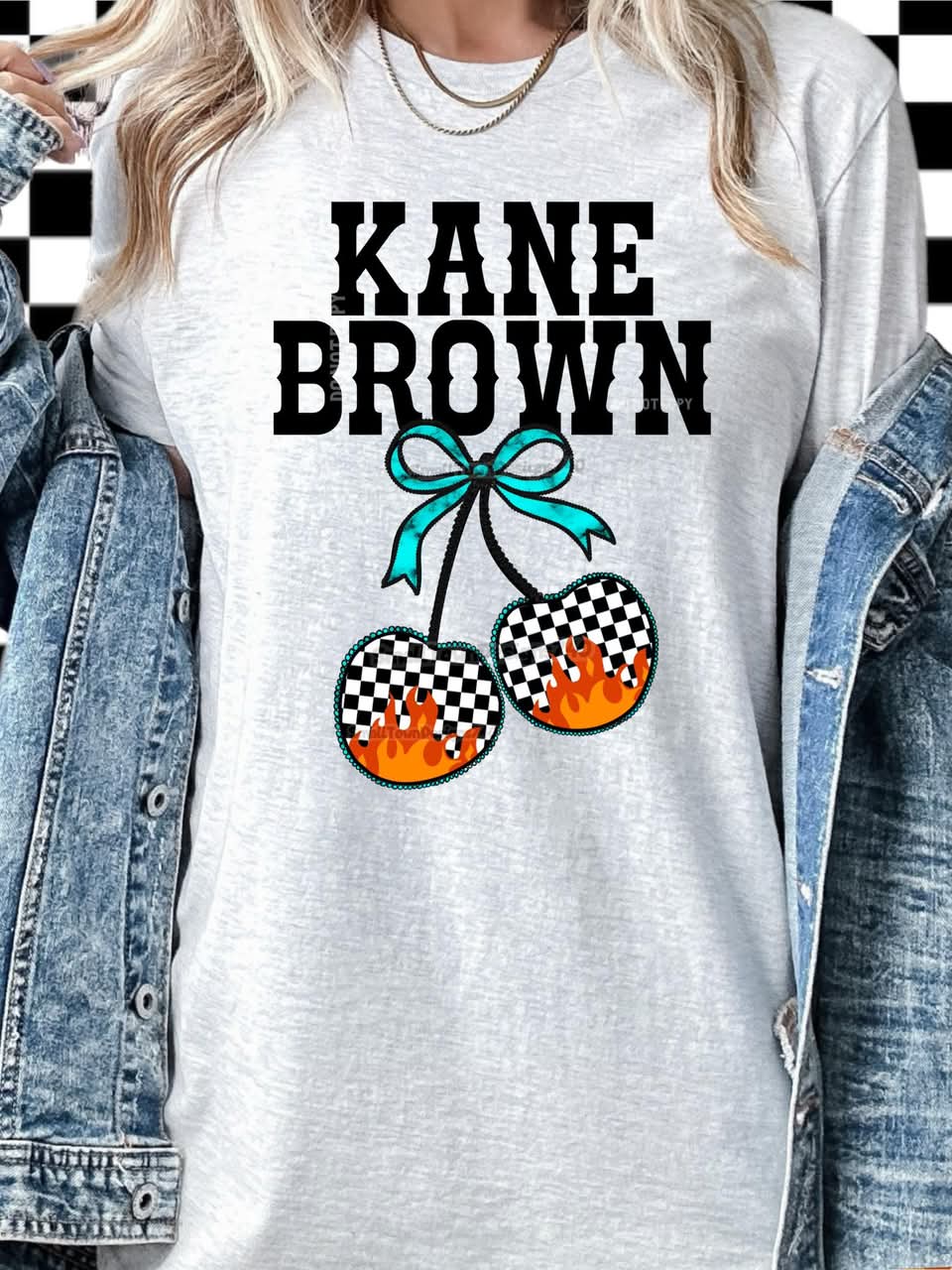 KB CHECKER CHERRY TEE