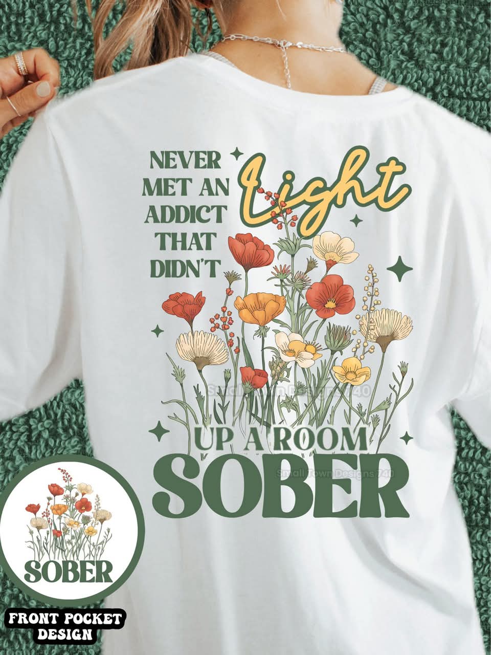 LIGHT UP A ROOM SOBER DOUBLE SIDED TEE