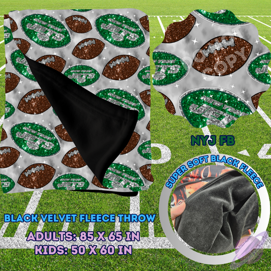 SEQUIN FB THROWS-NYJ FB-PREORDER CLOSING 8/15