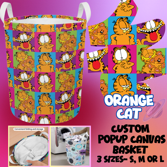 STORAGE BASKET RUN-ORANGE CAT-3 SIZES-PREORDER CLOSING 8/5