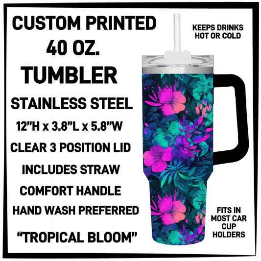 RTS - Tropical Bloom 40oz Tumbler