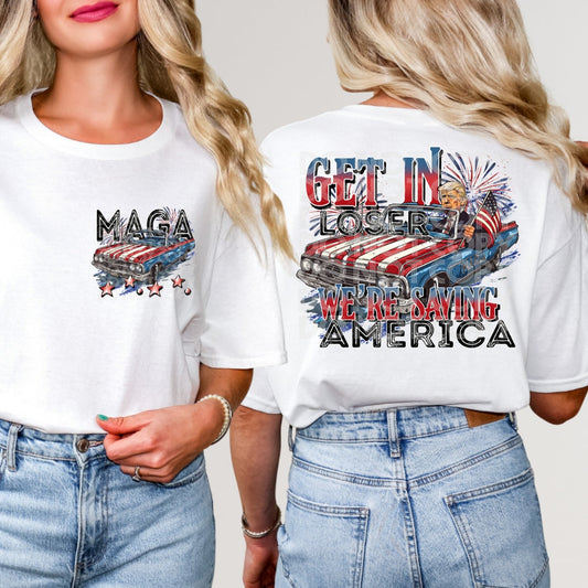 SAVING AMERICA DOUBLE SIDED TEE