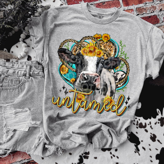 UNTAMED FLORAL COW TEE