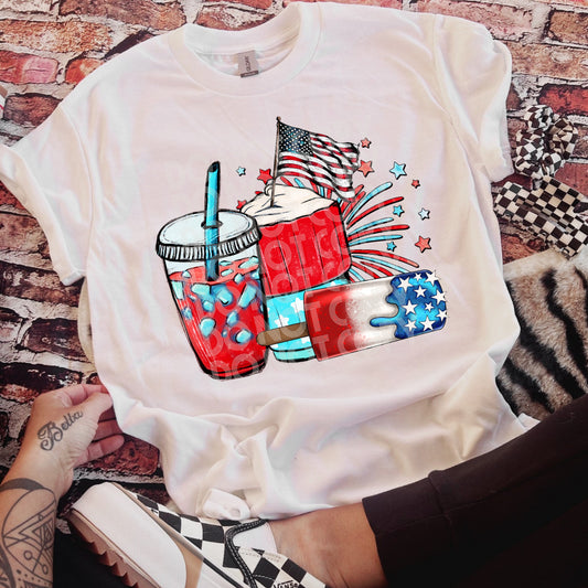 RED WHITE BLUE TREATS TEE