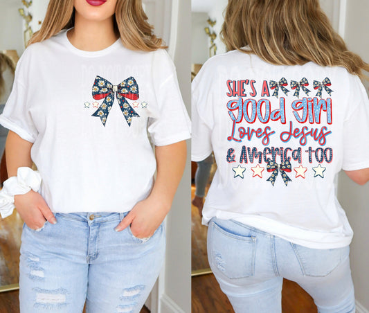GOOD GIRL LOVES JESUS- DOUBLE SIDED TEE