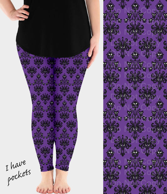 RTS - Purple Haunt Leggings w/ Pockets