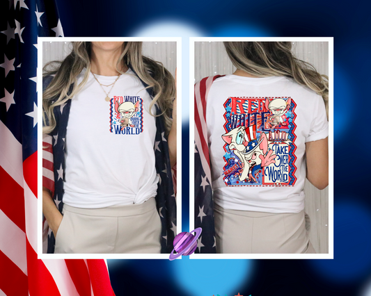 RED WHITE WORLD TEE