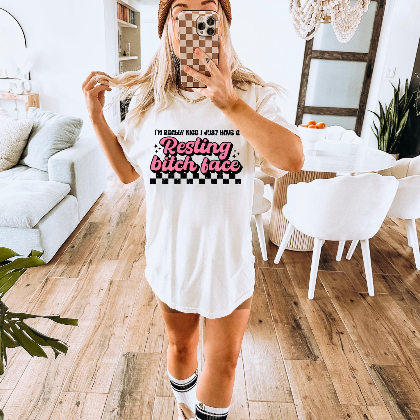 RESTING BITCH FACE PINK TEE