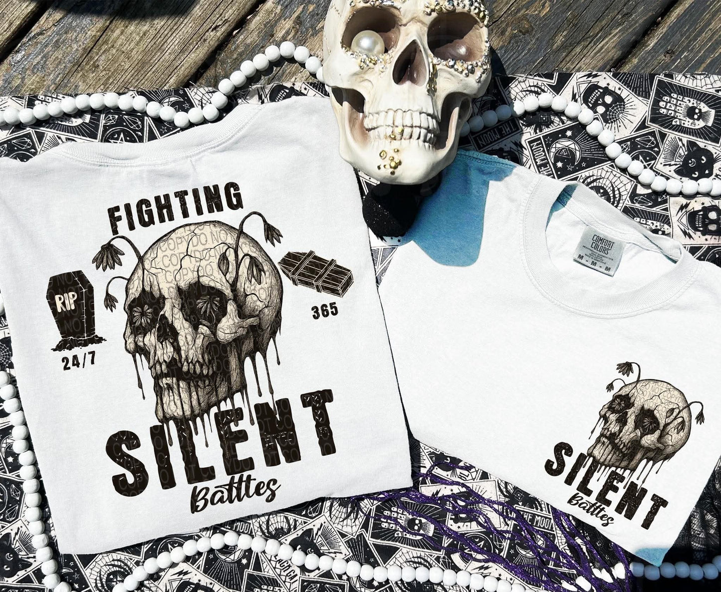 FIGHTING SILENT BATTLES DOUBLE SIDED TEE