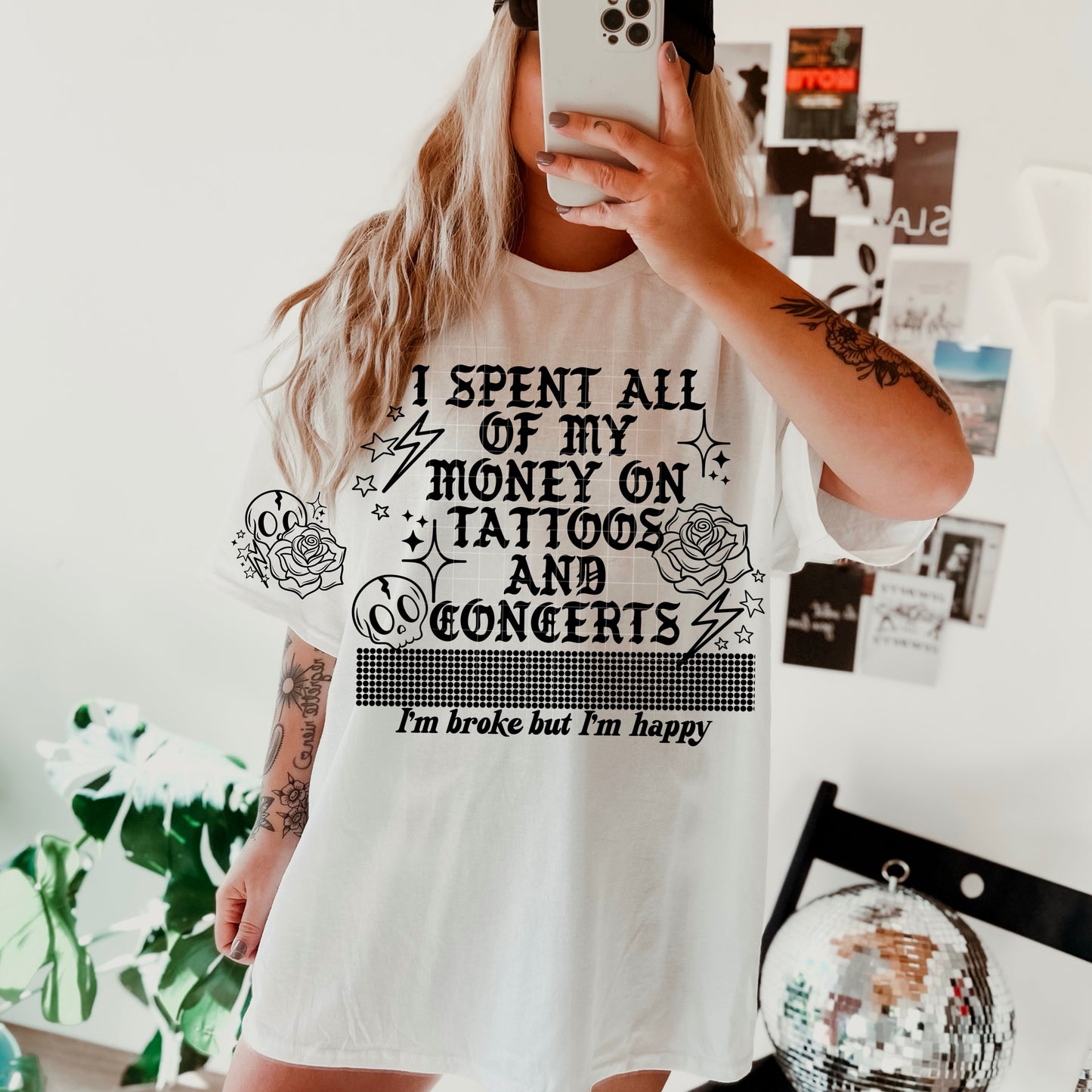 SPENT ALL MY MONEY ON TATTOOS AND CONCERTS TEE