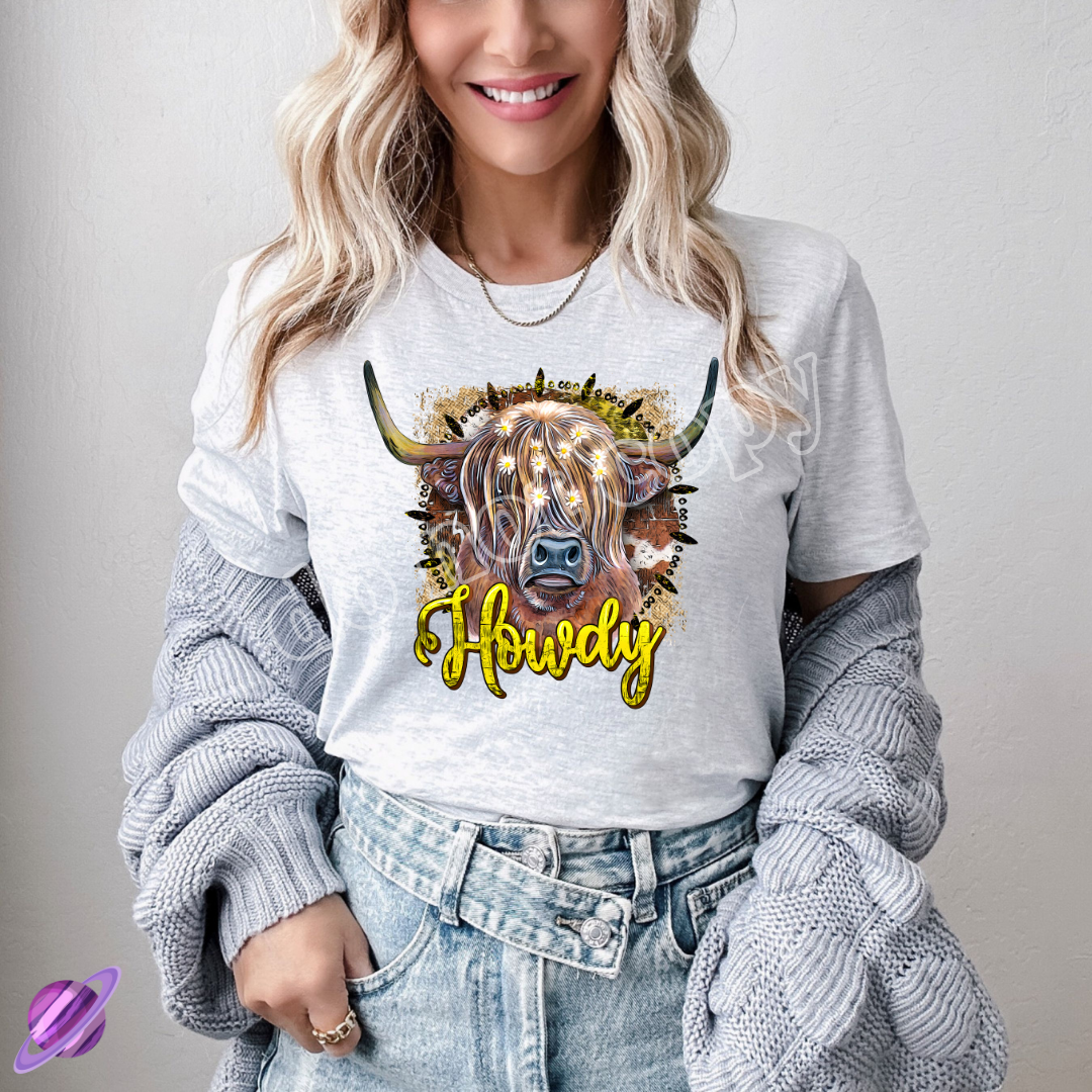 YELLOW HOWDY HIGHLAND TEE