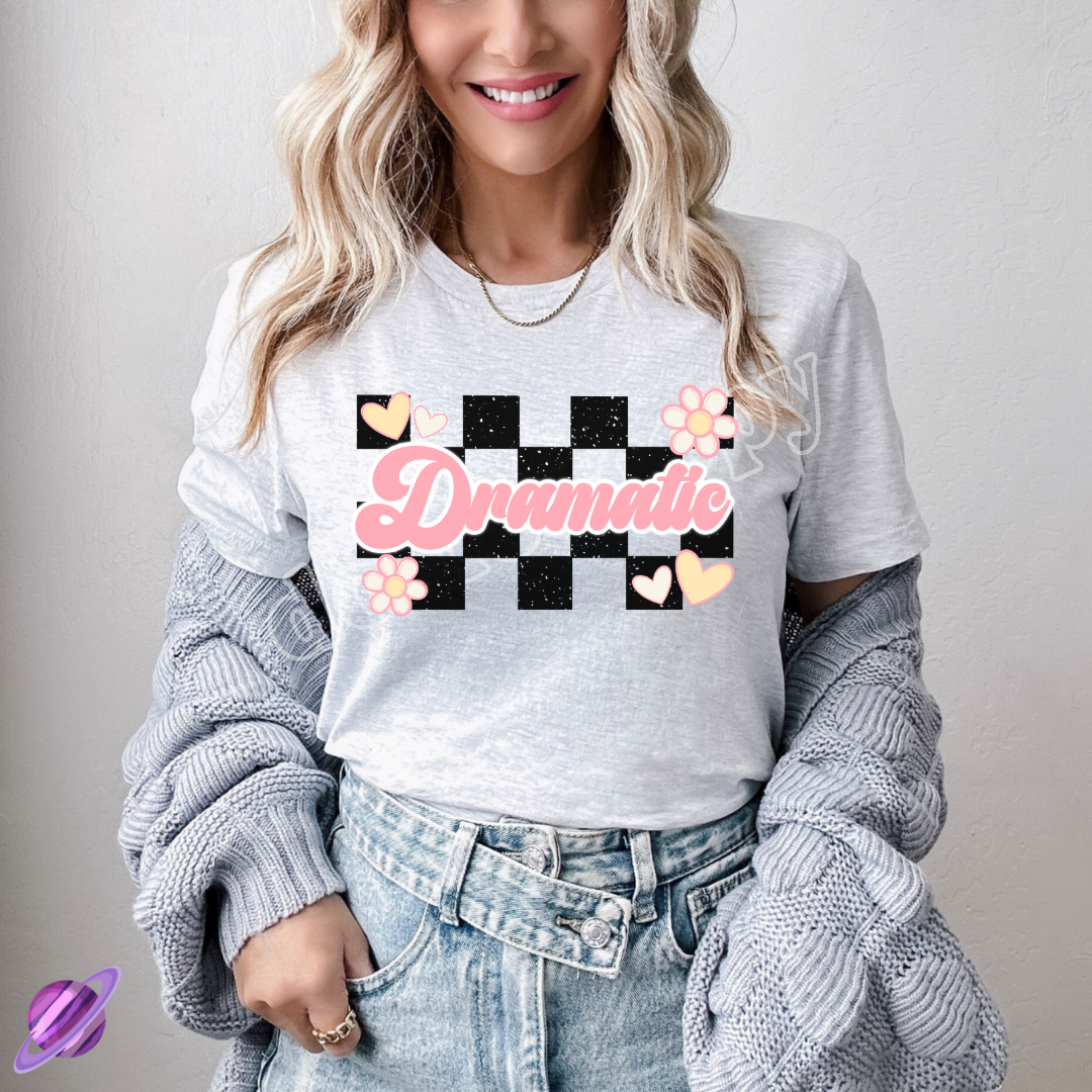 DRAMATIC CHECKERED TEE