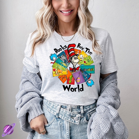 BOOKS RUN THE WORLD TEE