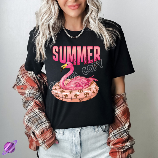 SUMMER VIBES FLAMINGO TEE