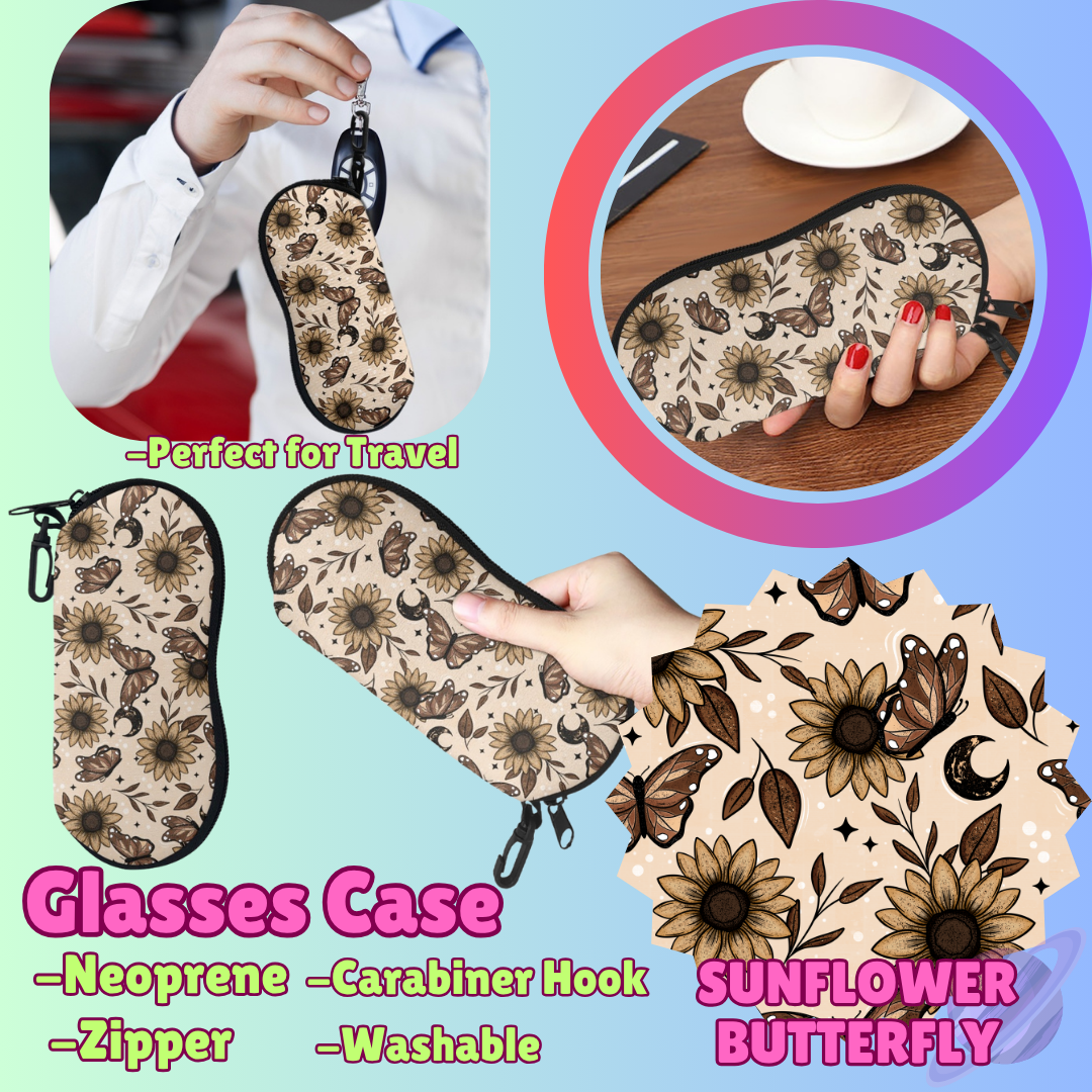 SUNGLASSES CASE RUN-SUNFLOWER BUTTERFLY-PREORDER CLOSING 8/8