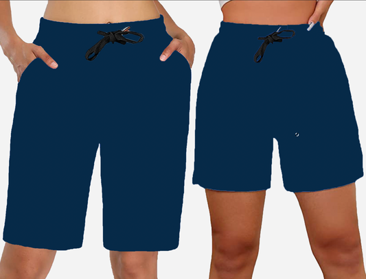 SOLID NAVY - Jogger Shorts 5 and 8 inch inseam