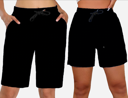 SOLID BLACK - Jogger Shorts 5 AND 8 inch inseam
