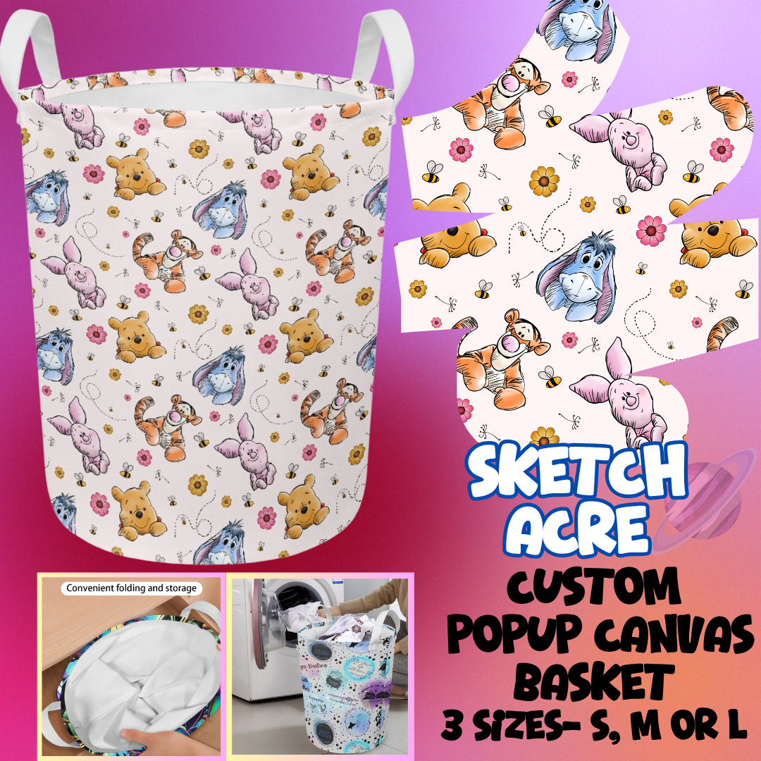 STORAGE BASKET RUN-SKETCH ACRE-3 SIZES-PREORDER CLOSING 8/5