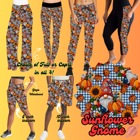 PRETTY FALL RUN-SUNFLOWER GNOMES-BOTTOMS 6 STYLES-PREORDER CLOSING 8/3