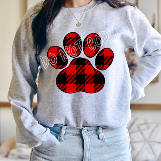 PLAID PAW - CREWNECK SWEATSHIRT