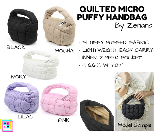 Quilted Micro Puffy Handbag - Multiple Colors