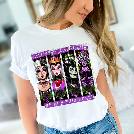 VILLAINS WE RUN THE WORLD TEE