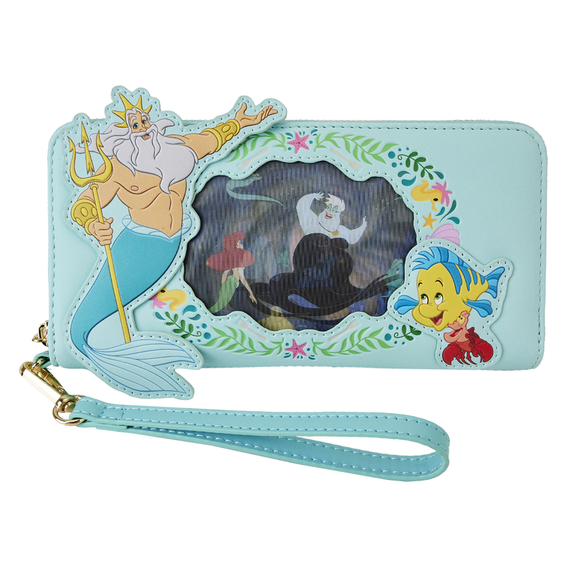 The Little Mermaid Princess Series Lenticular Zip Around Wristlet Wallet