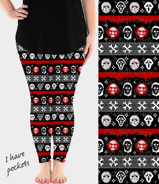 RTS - Xmas Horror Leggings w/ Pockets