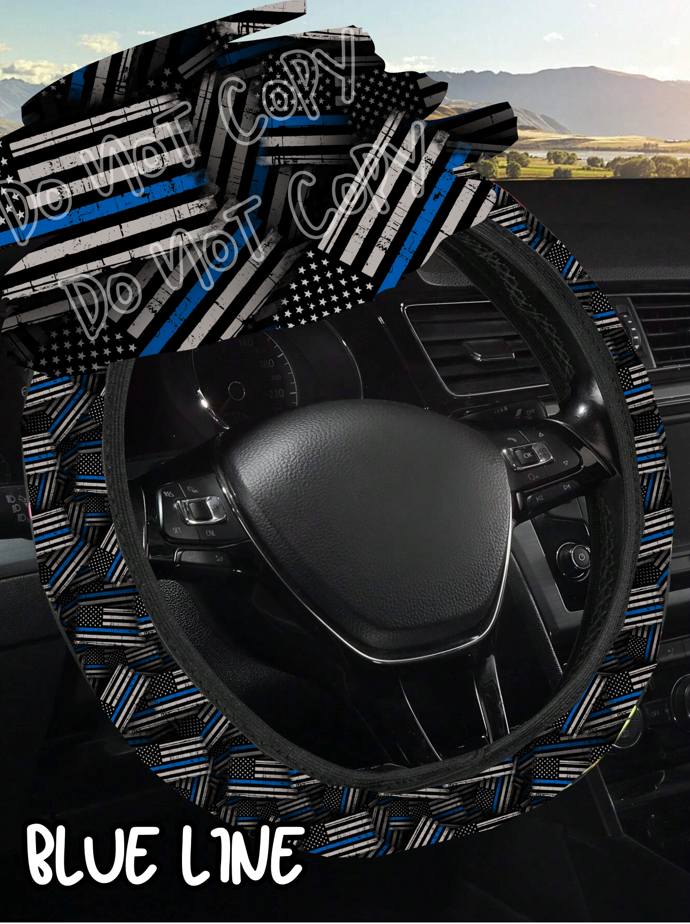 Blue Line - Steering Wheel Cover