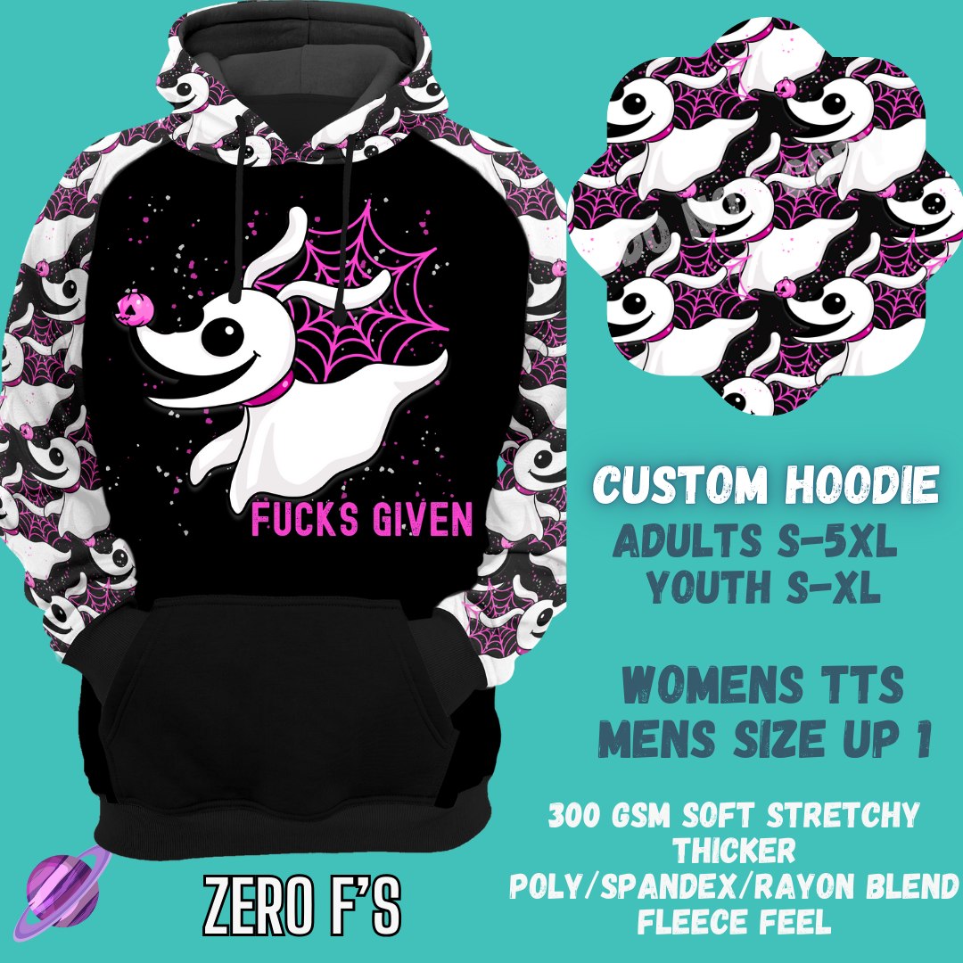 CUSTOM HOODIES 3-ZERO F'S-PREORDER CLOSING 7/28