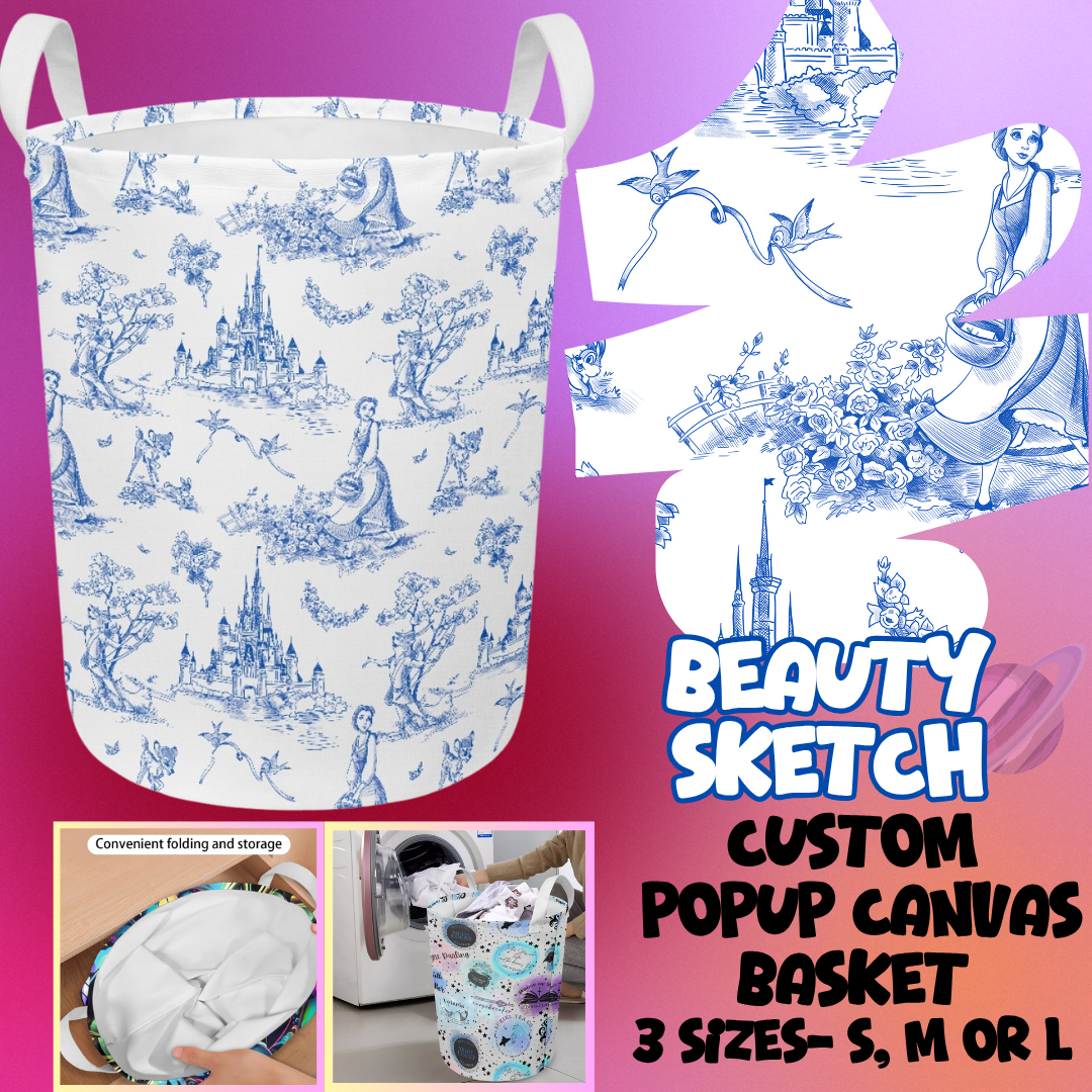 STORAGE BASKET RUN-BEAUTY SKETCH-3 SIZES-PREORDER CLOSING 8/5