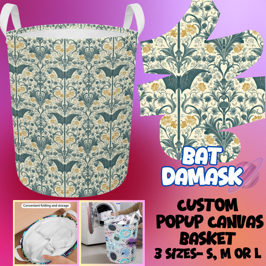 STORAGE BASKET RUN-BAT DAMASK-3 SIZES-PREORDER CLOSING 8/5