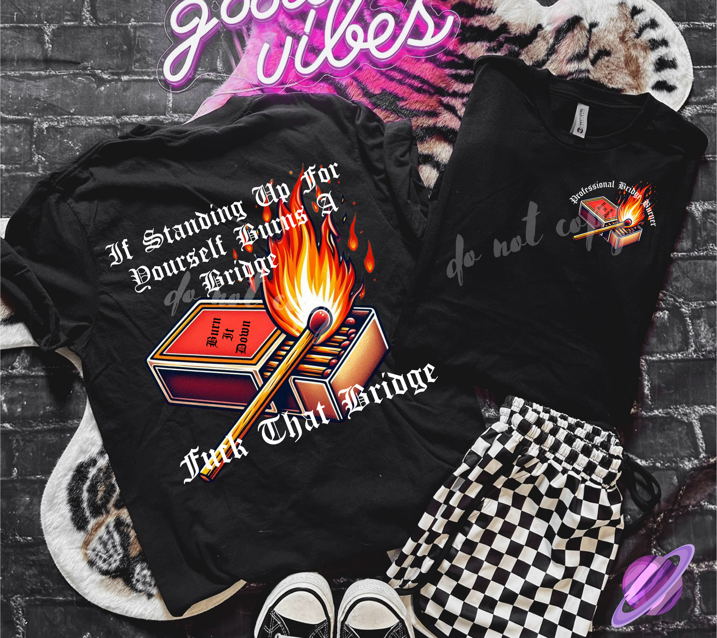 BRIDGE BURNER TEE with pocket print