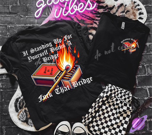 BRIDGE BURNER TEE with pocket print