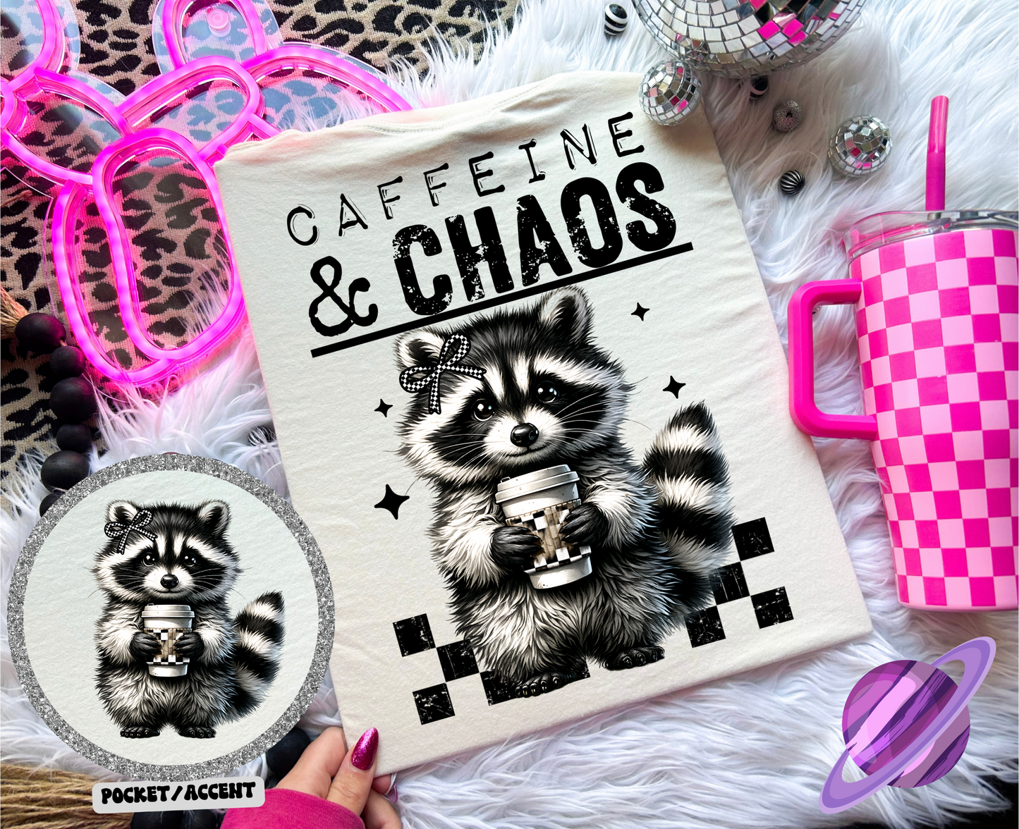 CAFFEINE CHAOS DOUBLE SIDED TEE