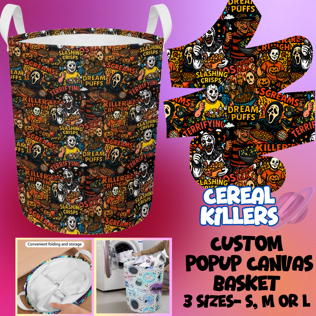 STORAGE BASKET RUN-CEREAL KILLERS-3 SIZES-PREORDER CLOSING 8/5