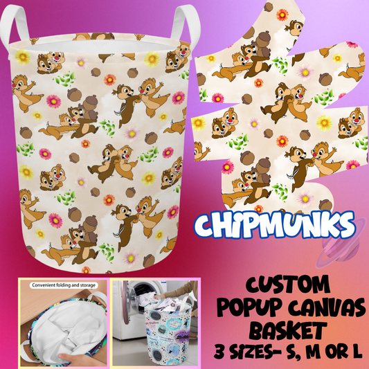 STORAGE BASKET RUN-CHIPMUNKS-3 SIZES-PREORDER CLOSING 8/5