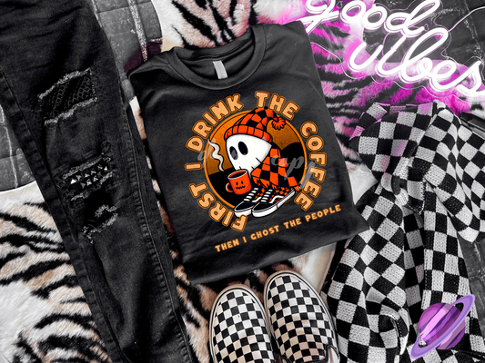 GHOST THEN COFFEE TEE