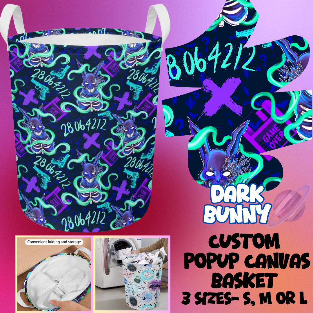 STORAGE BASKET RUN-DARK BUNNY-3 SIZES-PREORDER CLOSING 8/5