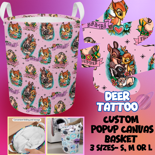 STORAGE BASKET RUN-DEER TATTOO-3 SIZES-PREORDER CLOSING 8/5