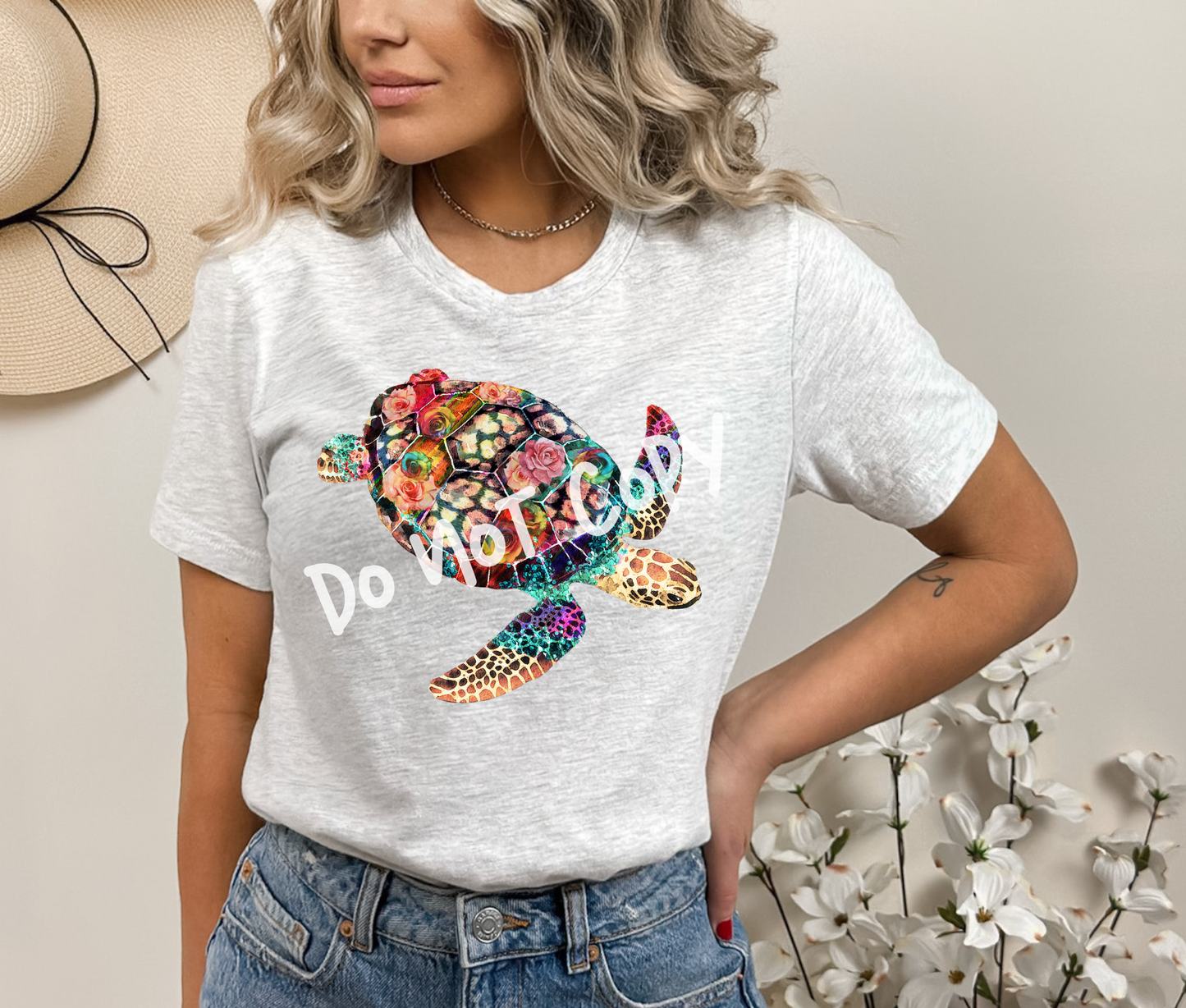 Floral Sea Turtle Tee