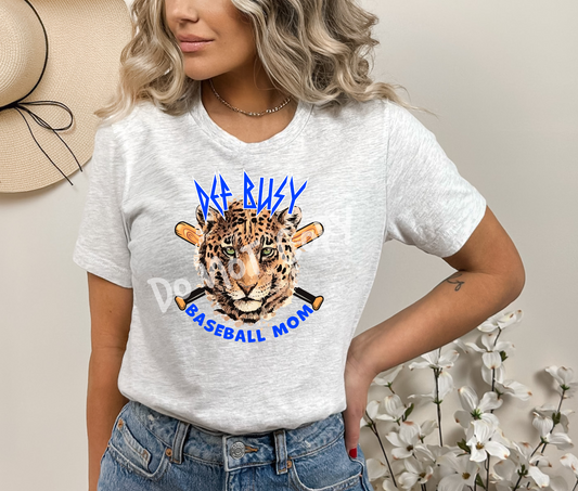 Blue Def Busy Baseball Mom Tee
