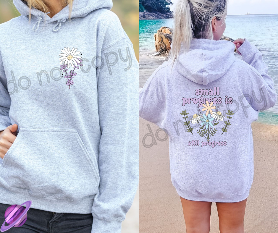 SMALL PROGRESS HOODIE FRONT & BACK DESIGN