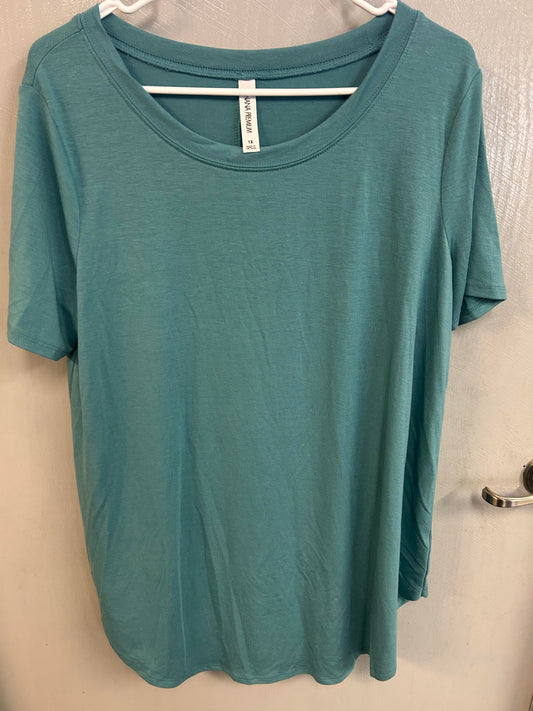 dull blue shirt
