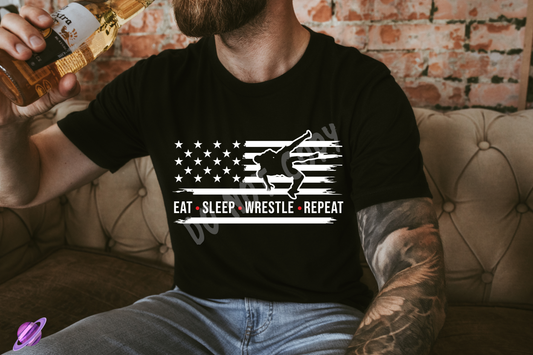 EAT SLEEP WRESTLE TEE